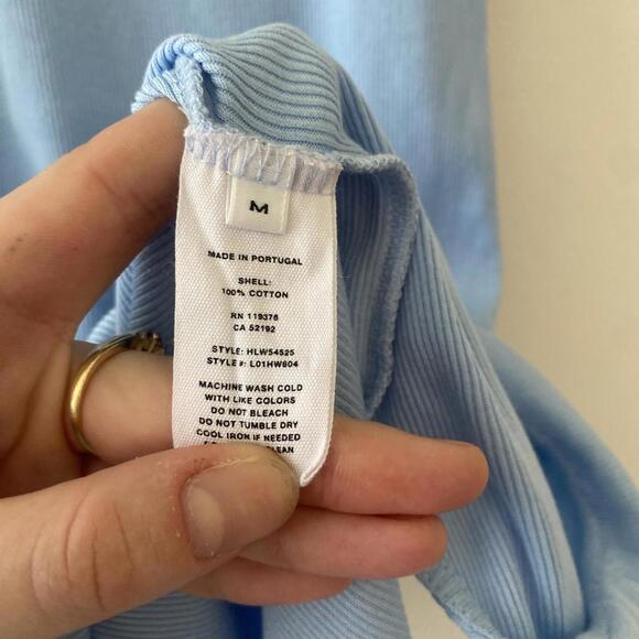 Helmut lang light blue short sleeve ribbed mini dress - Picture 5 of 9